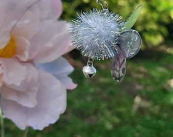 Silver White Butterfly Fairy Bell Accessory