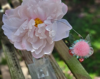 Pink Flower Butterfly Fairy Bell Accessory