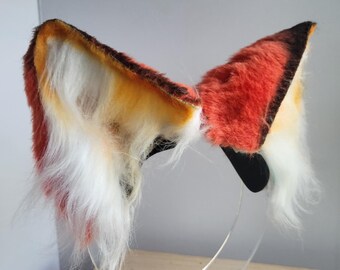 Bright Orange Magnet Cat Wolf Fox Cosplay Ears