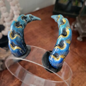 Blue Bone Gold Steampunk Lich Costume Horns