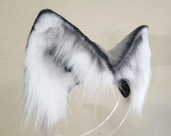 Black and Silver Cat Wolf Fox Cosplay Ears
