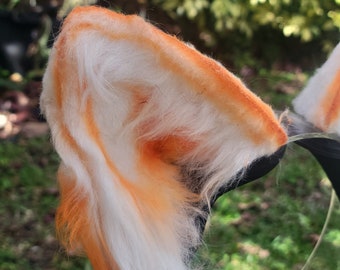 Orange and White Large Realistic Magnet Cat Wolf Ears