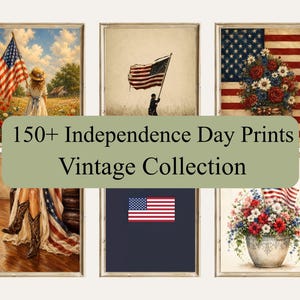 154 patriotisch Wandkunst Bundle, vintage amerikanisch Farmhouse Poster, 4 Juli Deko Galeriewand (Digitaler Download)