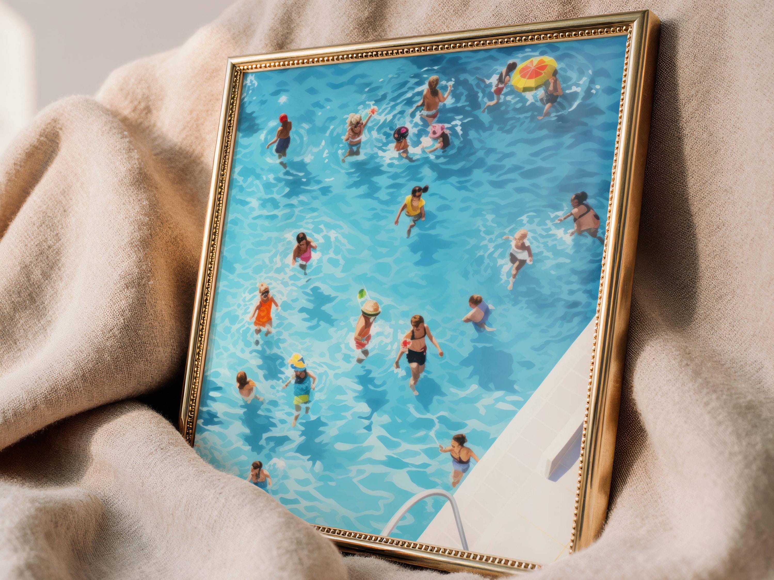 Retro illustration of a swimming pool from above