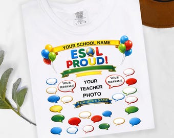 ESL Teacher apparel, ESOL Class Shirt, Custom Class tee, Shirt, English Teacher Gift, Comfort Colors