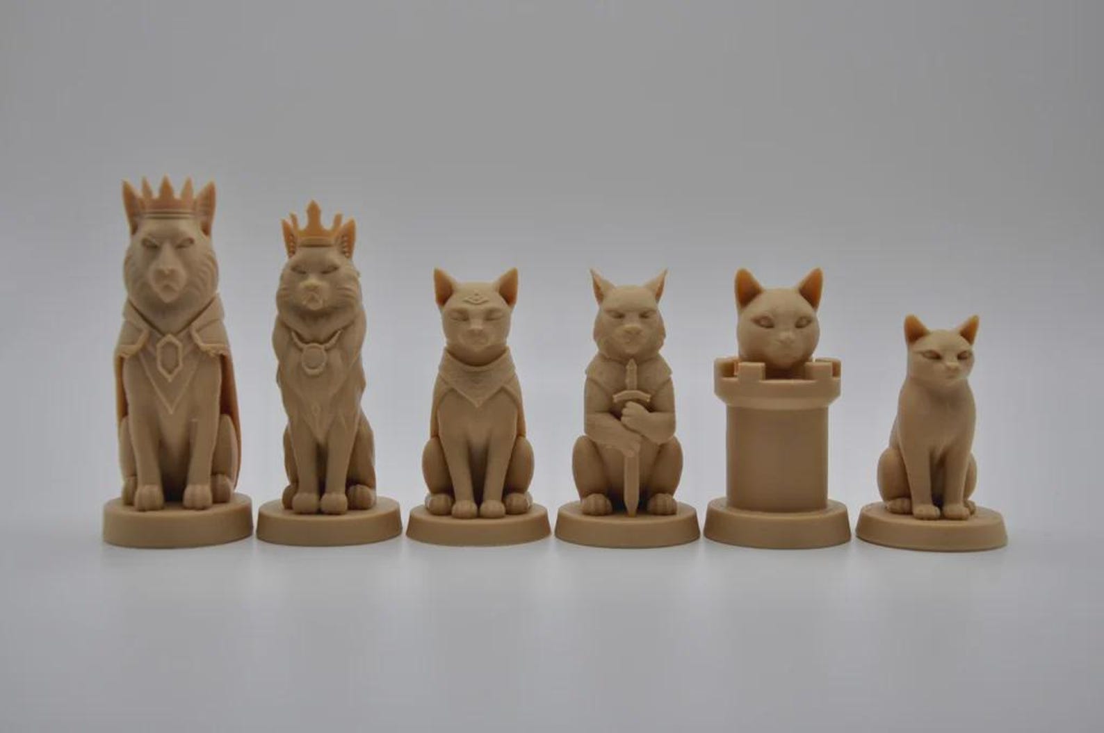 Cat Vs Dog Chess Set, 3D Printed Animal Chess Pieces, Cute Pet Lover ...