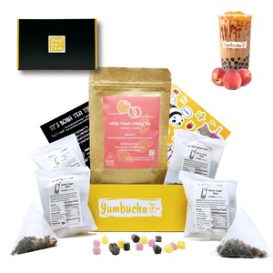 Everyday Boba Tea Kit (10 drinks): DIY Bubble Tea Kit with Boba (Brown Sugar) & Loose Leaf Teabags (Oolong Black or Green)