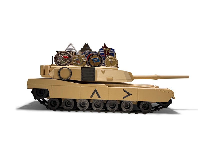 Military M1 Abrams Tank Challenge Coin Holder | Rotating Turret image 1