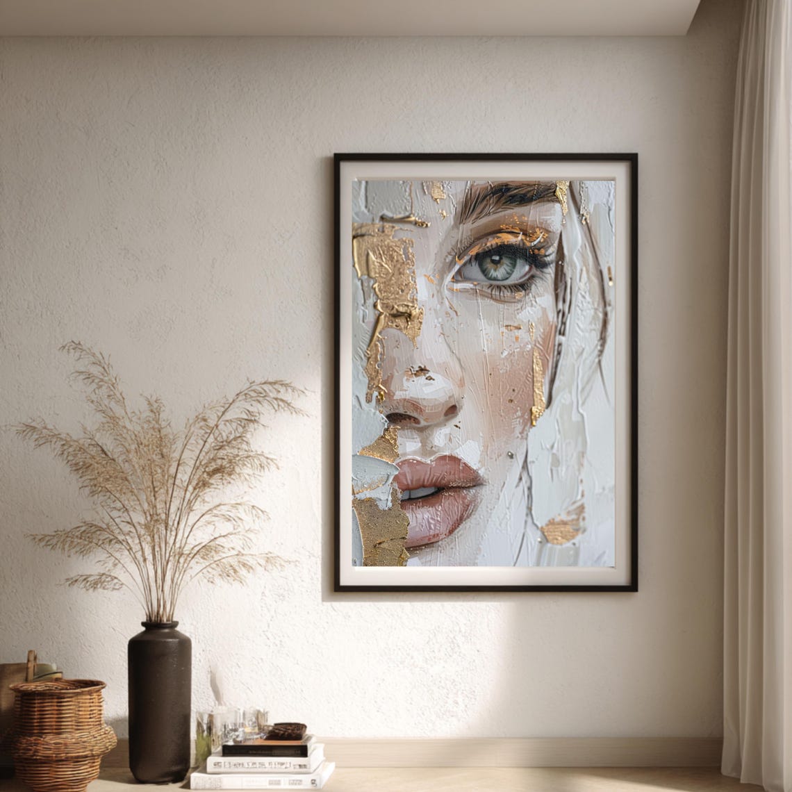 Abstract Woman Portrait Wall Art, Modern Feminine Canvas Print, Luxury ...