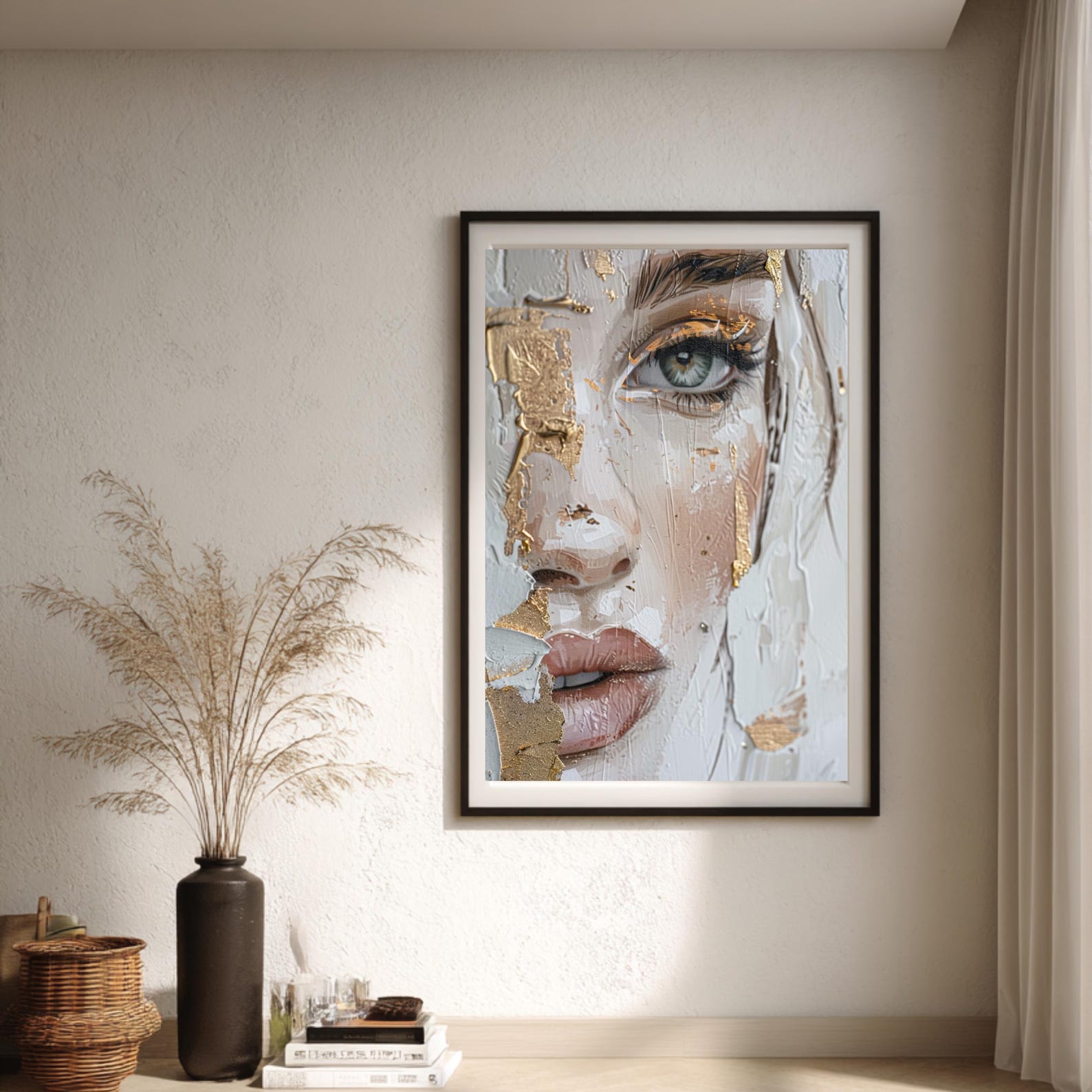 Abstract Woman Portrait Wall Art, Modern Feminine Canvas Print, Luxury ...