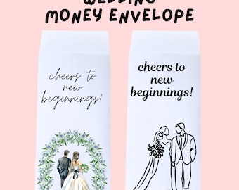 Hochzeit Geld Umschlag Printable | DIY Geldgeschenkhalter für Brautpaare | Minimale Hochzeitsumschlag Vorlage