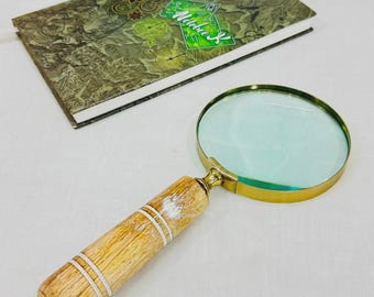 Messing Lupe Hand Lupe Anker Nautische Dekor antiken Stil