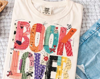 Book Lover Collage PNG, Colorful Cut-Paper Typography (Digital Download)