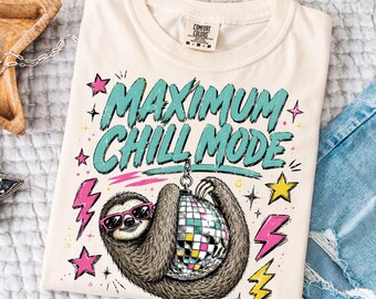 PNG de Modo Relax Máximo, PNG de Perezoso, PNG de Relax Retro, Diseño de Sublimación Moderno