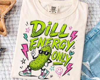 PNG de energía de eneldo solamente, PNG de pepinillo divertido, PNG retro de moda, descarga digital por sublimación