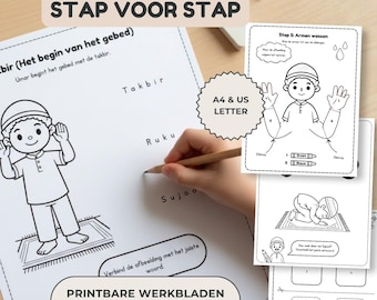Islamitisch Gebed & Wudu Leerbundel voor Kinderen | Printable Werkbladen PDF