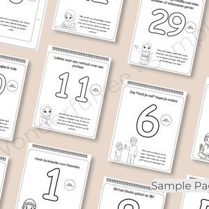 May include: A collection of spiral-bound coloring books with black and white illustrations and numbers. Each page features a number, a small illustration of people, and text. The words "Sample Pages" are visible.