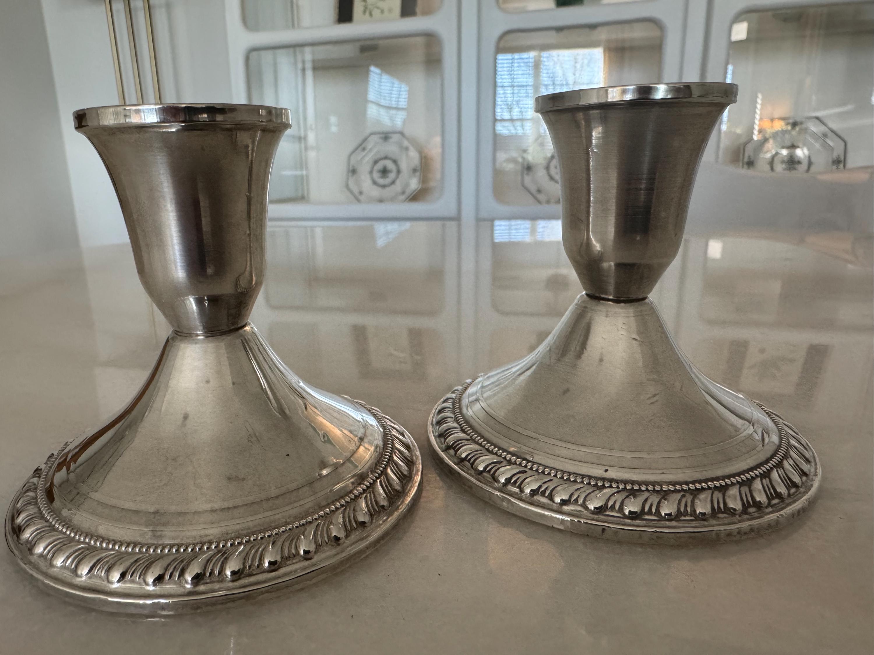 Sterling Silver Candlestick Holder Weighted - Etsy