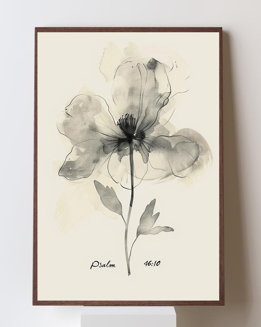 Psalm 46:10 Wall Art • Christian Floral Print • Be Still Bible Verse ...