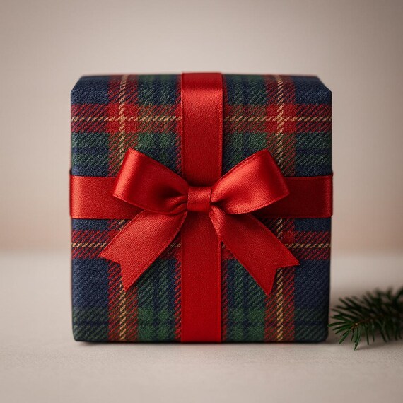 Red Green Tartan Plaid Christmas Gift Wrap Roll