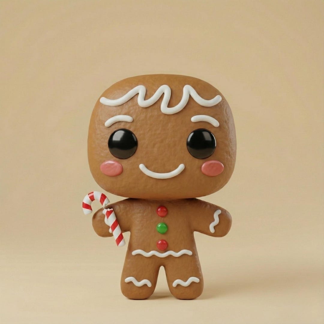 Gingerbread Man Chibi Figurine STL File Christmas 3D Print Model