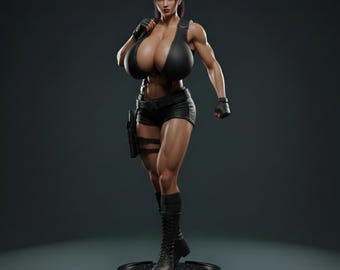 Tactical Combat Heroine STL – Elite Warrior Figurine with Gear – 3D Print Action Model