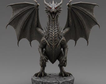 Drache STL-Datei 3D Druck Figur | Detailreiche Drachen Statue | Resin & FDM Printable | Digitaler Download