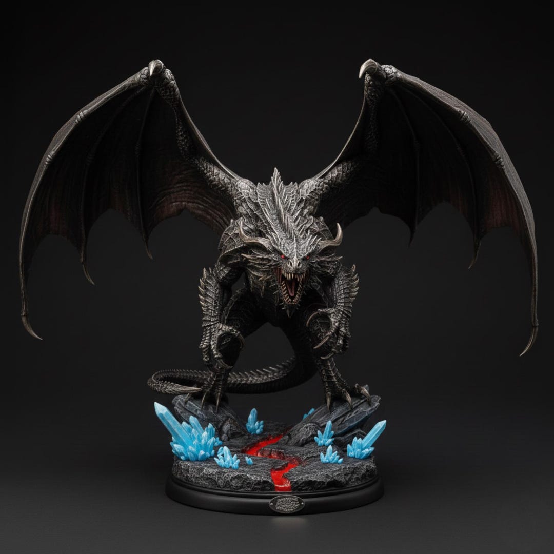 Dimensional Rift Stl Shadow Rift Dragon – Dark Fantasy Dragon STL With Crystal Base – 3D ...