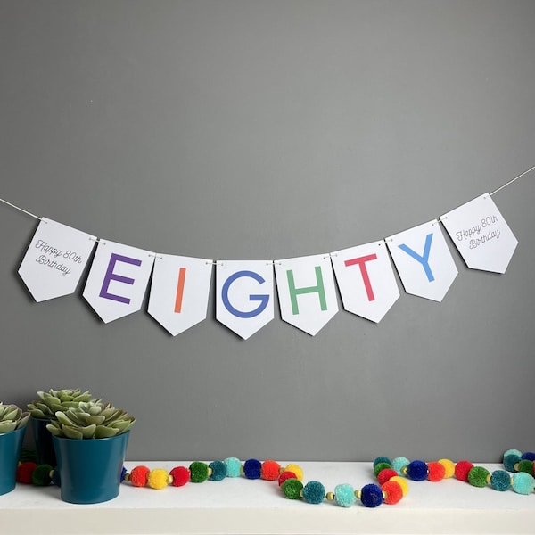 Eighty Birthday Party Banner Decoration // Eightieth Birthday Party // 80 Birthday // Eighty Birthday Decoration // Eightieth Birthday // 80