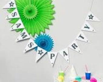 Gepersonaliseerd partij Bunting / / Feestdecoratie / / Birthday Party Bunting