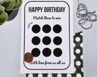 Birthday Scratchcard // Secret Reveal // Scratch Card // Scratch off // Reveal Scratch Card // Personalised Scratch Card // Fun Scratch Card