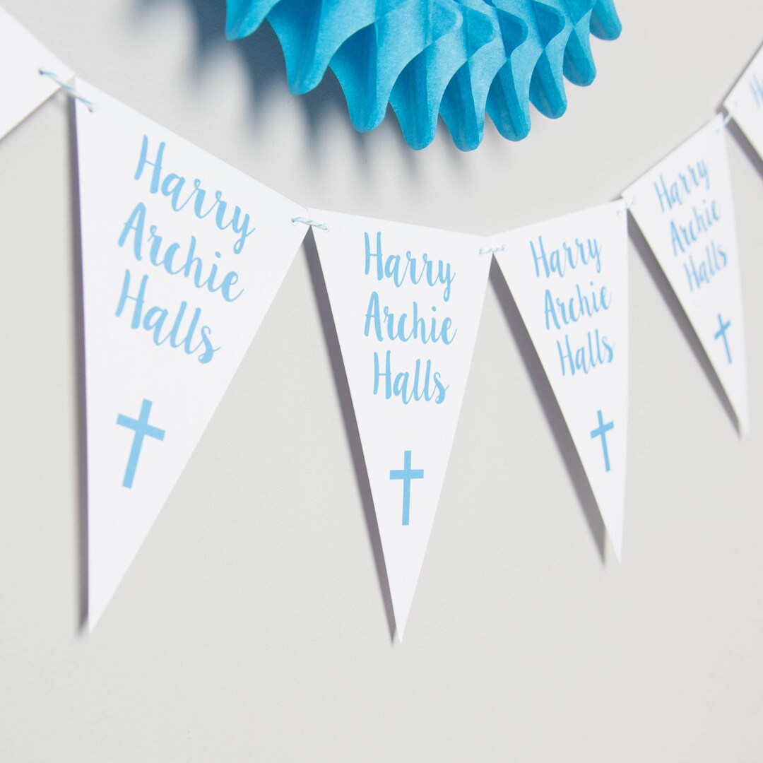 Christening Bunting // Baptism Decoration // Baptism Bunting Etsy