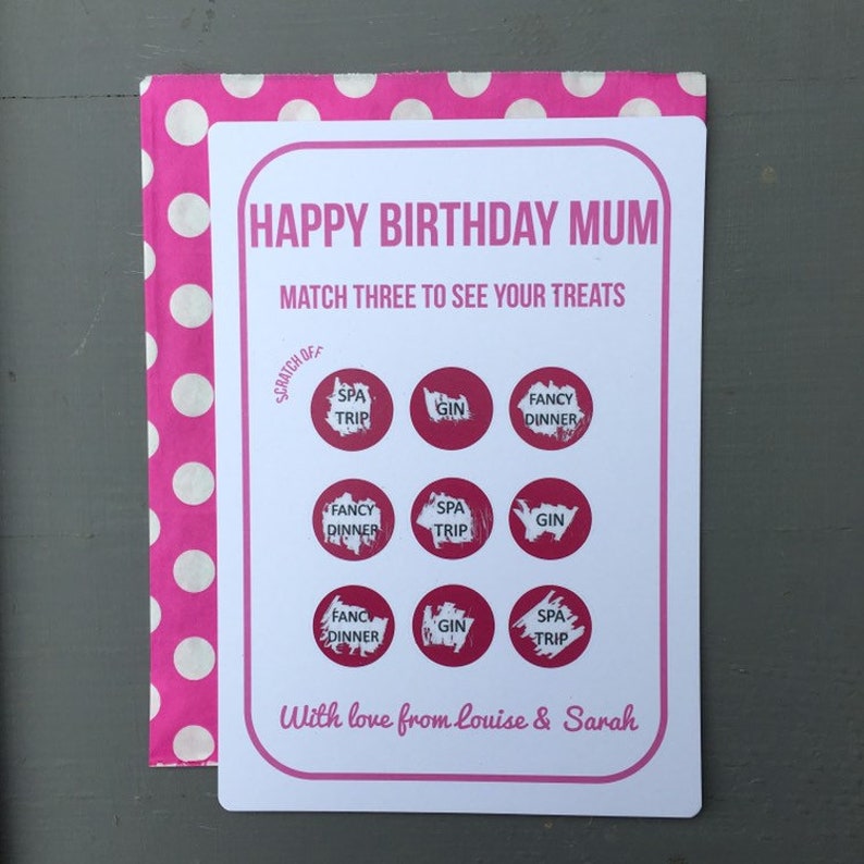 Birthday Scratchcard // Secret Reveal // Scratch Card // Etsy