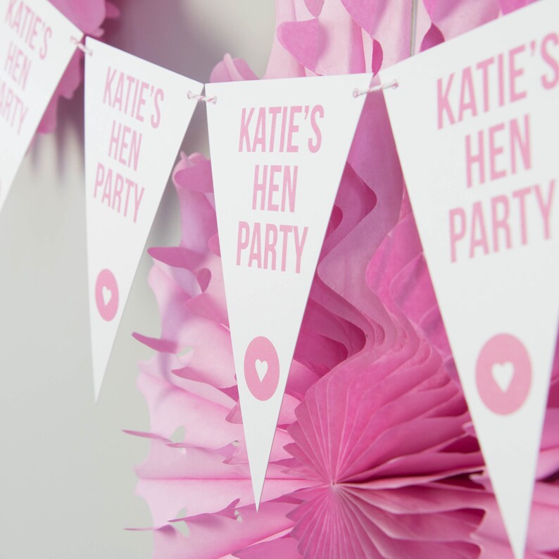 Personalised Hen Party Bunting // Party Decoration // Hen Etsy