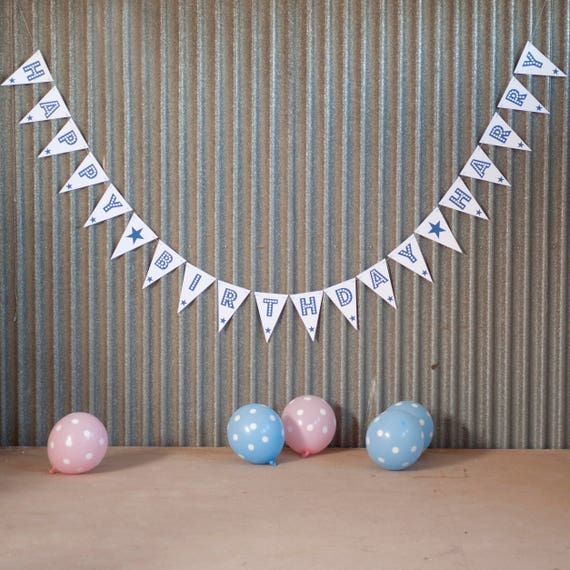 Happy Birthday Bunting Birthday Banner Happy Birthday Etsy