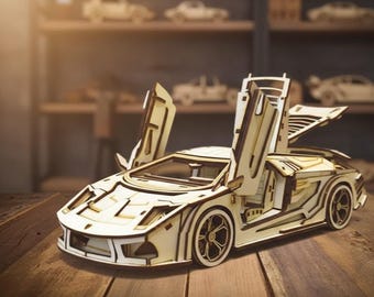 Lamborghini 3D Car Model Laser Cut Files | Digital Download