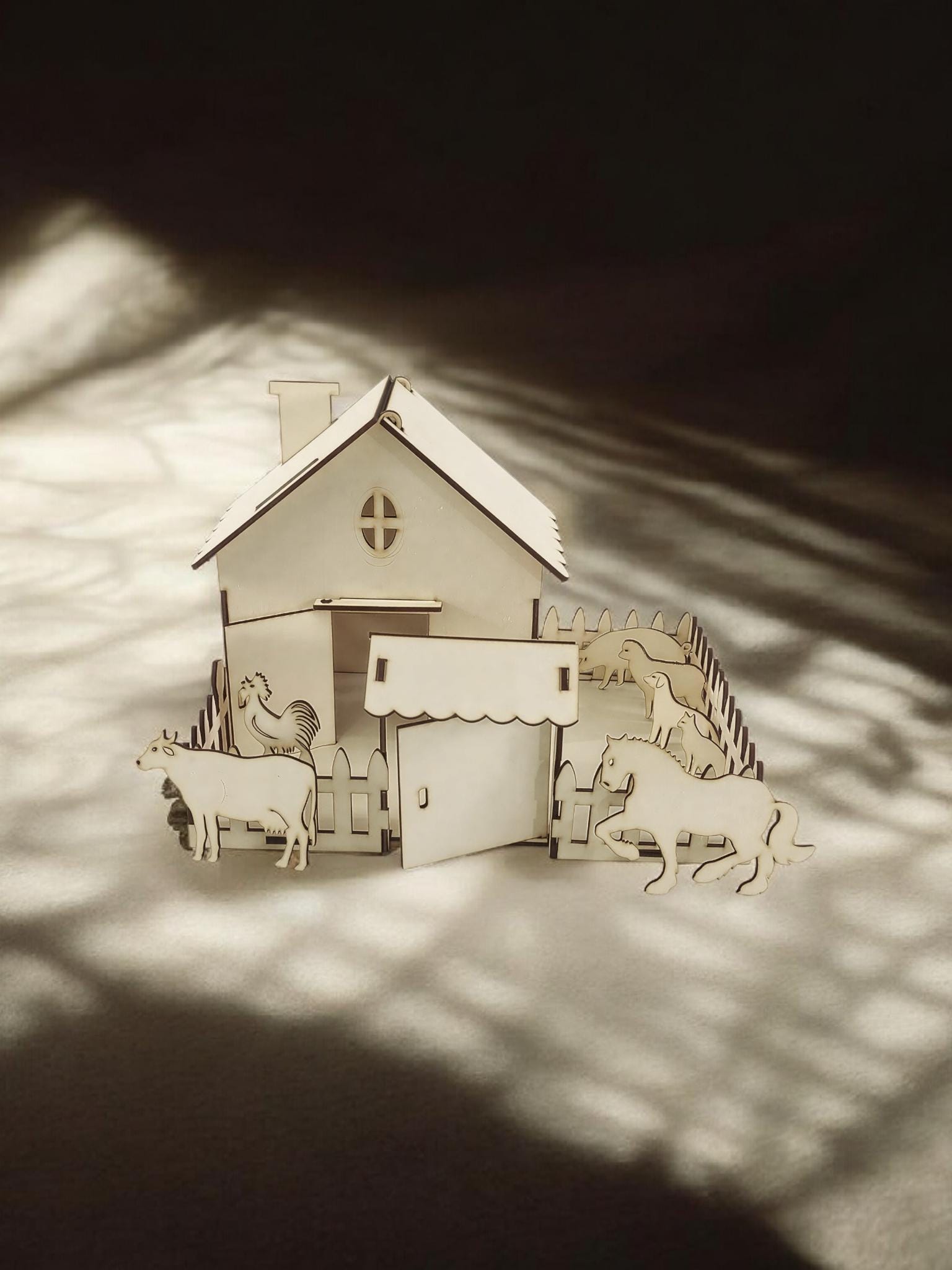 Laser Cut Wooden Farm Animals Game Set SVG – Kids Educational Toy File ...