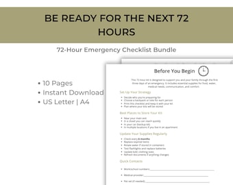 Notfallschutz-Bundle | 3-Tage-Notfall-Checkliste | Digitaler Download | Druckbares PDF