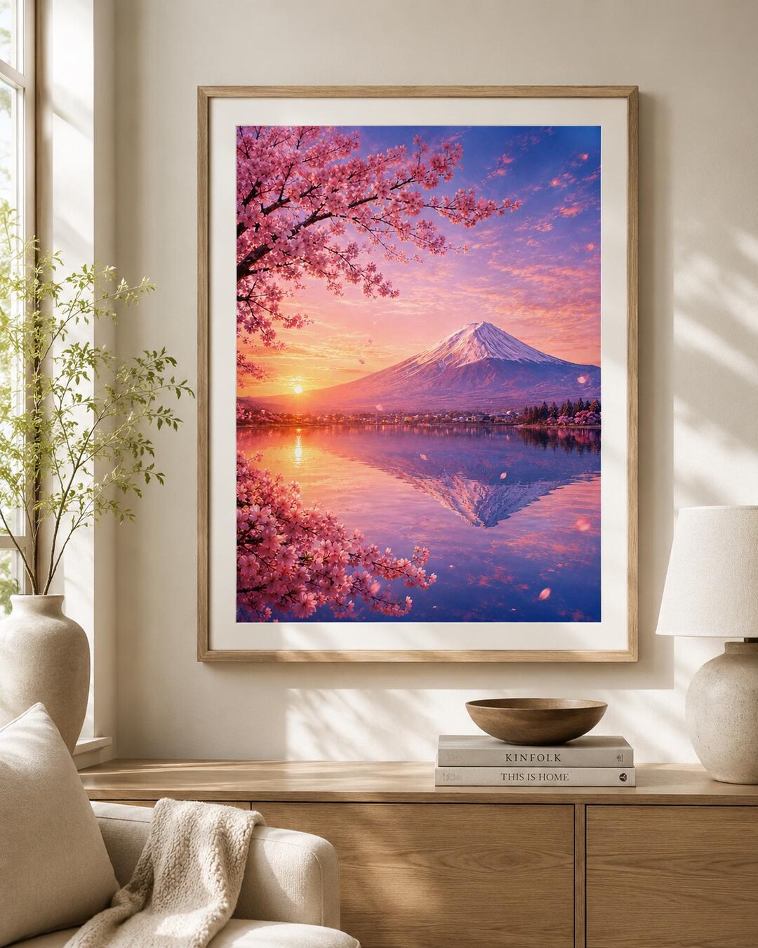 Mount Fuji Cherry Blossom Poster | Japanese Spring Wall Art - Etsy
