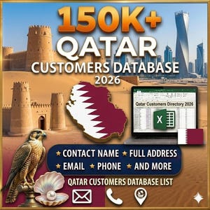 150K QATAR Customers Email Database list B2C Contact leads  (Digital Download) 2026