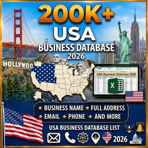200 tys. zweryfikowanych kontaktów B2B w bazie danych firm w USA (2026 r., wersja cyfrowa)