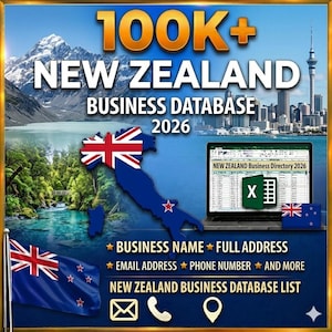 100K New Zealand Business Email Database – B2B Contact leads 2026  (Digital Download)