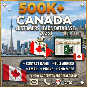 500K Canada Customers Email Database list  B2C Contact Leads 2026 (Digital Download)