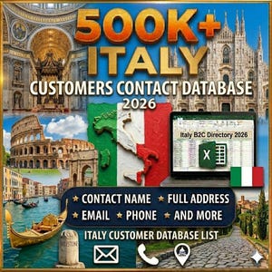 500 000 Italienska kunders e-postdatabas – B2C-kontaktlista med leads (digital nedladdning)