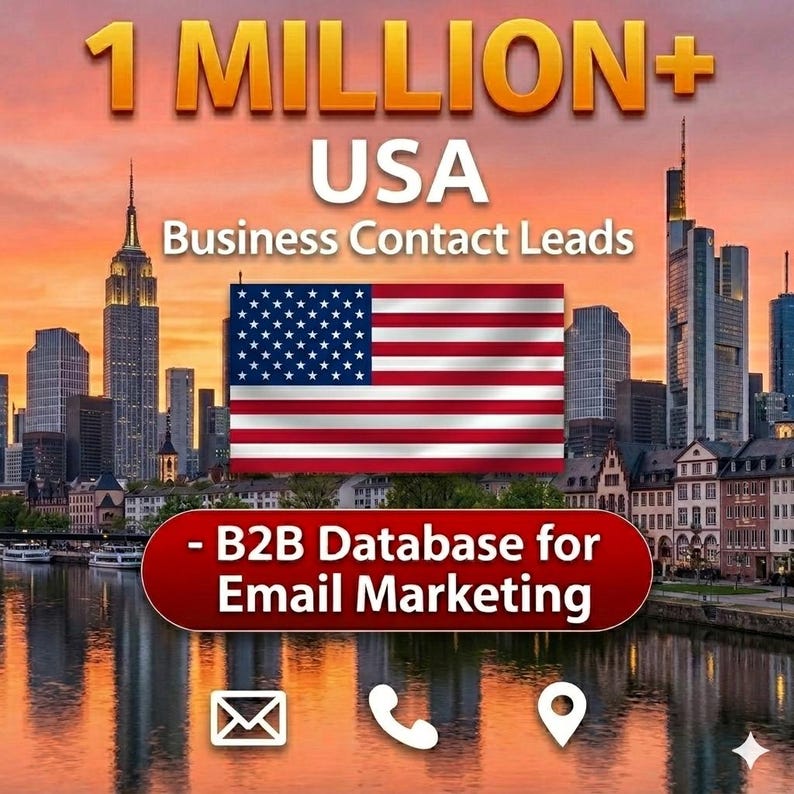 1 MILLION USA Business Email Database List B2B Contact Leads 2026 ...