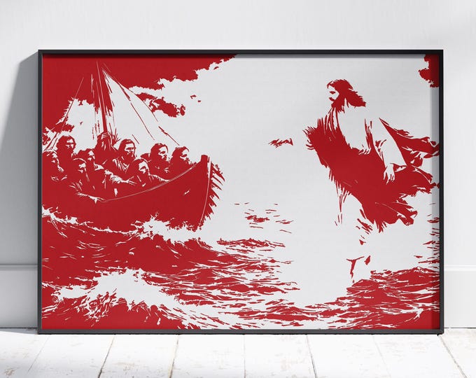 Jesus Walking on Water: Christian Inspired Art (Digital Download)