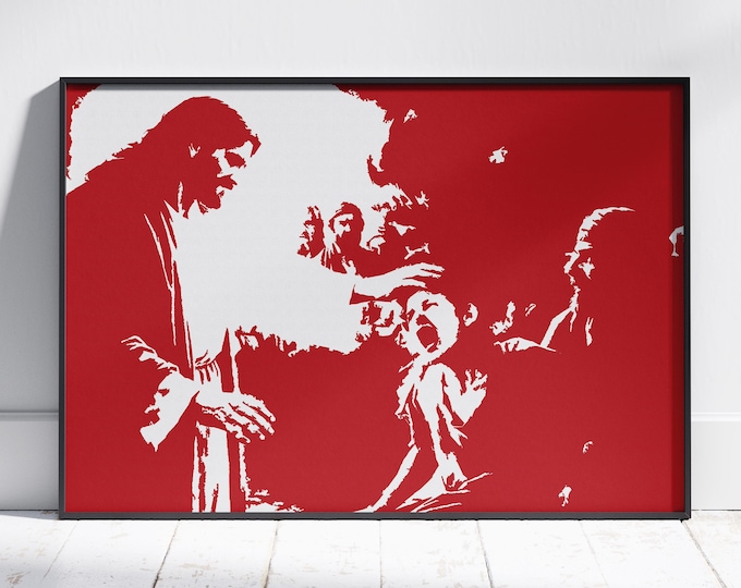 Jesus Casts Out Demon: Christian Inspired Art (Digital Download)