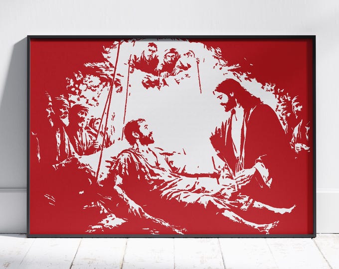 Jesus Heals The Paralytic: Christian Inspired Art (Digital Download)