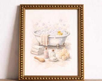 Arte murale vintage per il bagnetto, stampabile, decorazione da parete, disegno per vasca da bagno, arte per la cameretta dei bambini, arte vintage, decorazioni per la cameretta dei bambini, download del bagno in stile cottage
