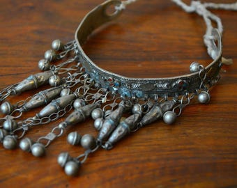 Naszyjnik-choker w stylu vintage z plemiennymi wisiorkami, naszyjnik z metalu w stylu vintage Kuchi, naszyjnik steampunkowy w stylu gotyckim, naszyjnik z plemiennym tańcem brzucha, naszyjnik cygański